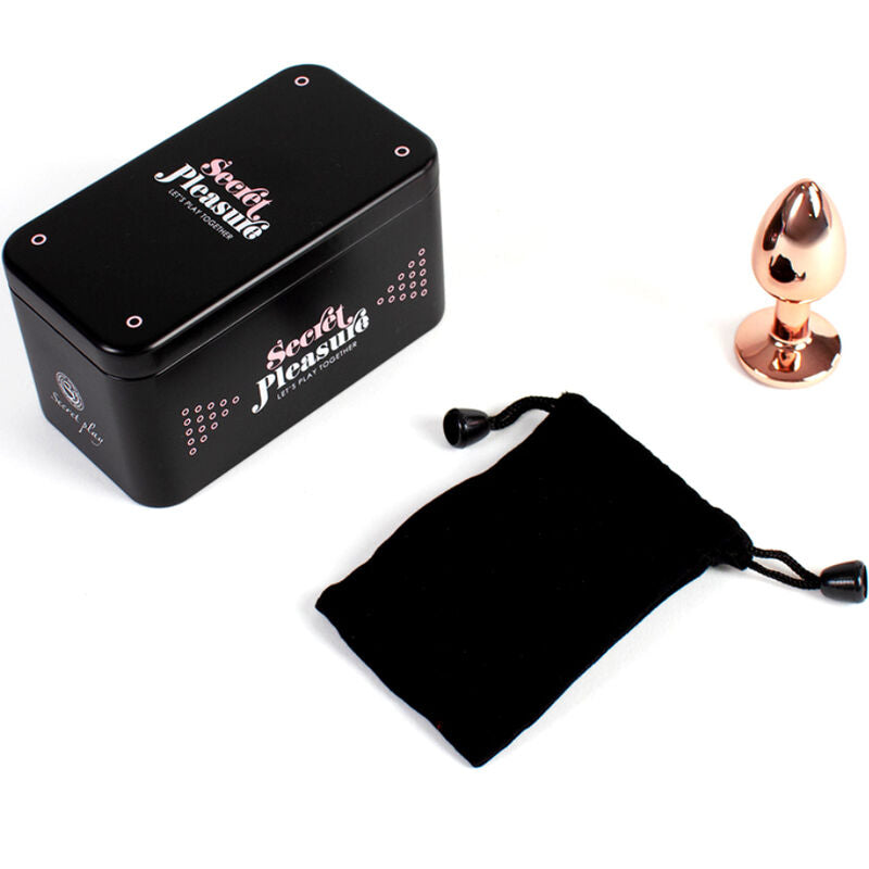 Plug Anal de Metal Rosa Gold - SECRETPLAY - Tamanho S 7 cm