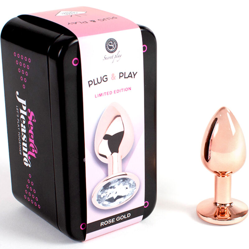 Plug Anal de Metal Rosa Gold - SECRETPLAY - Tamanho S 7 cm