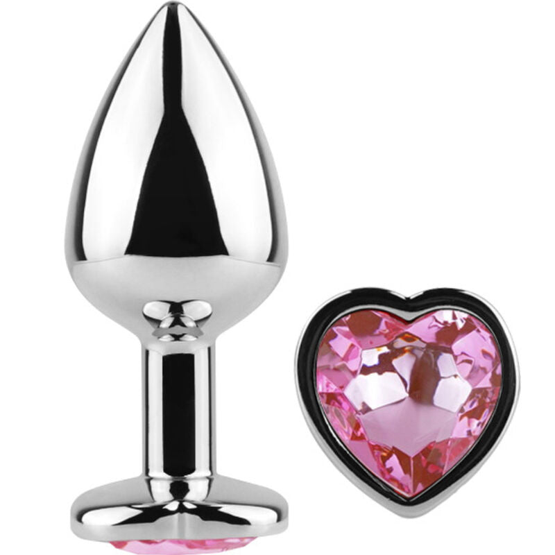 Plug Anal de metal SECRET PLAY - Coração Fúcsia Tamanho S - 7 CM - sentimentosocultos
