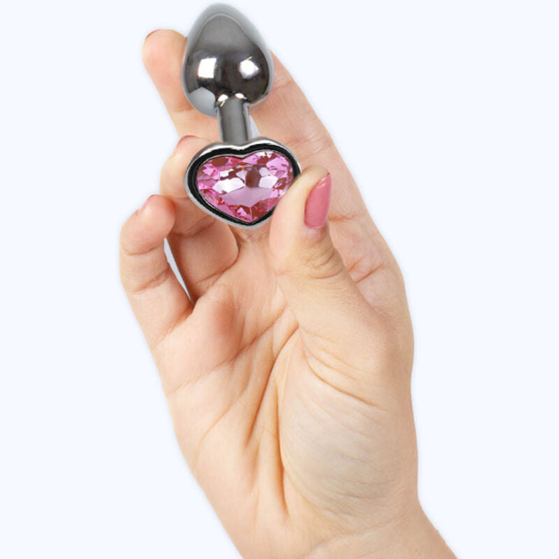 Plug Anal de metal SECRET PLAY - Coração Fúcsia Tamanho S - 7 CM - sentimentosocultos