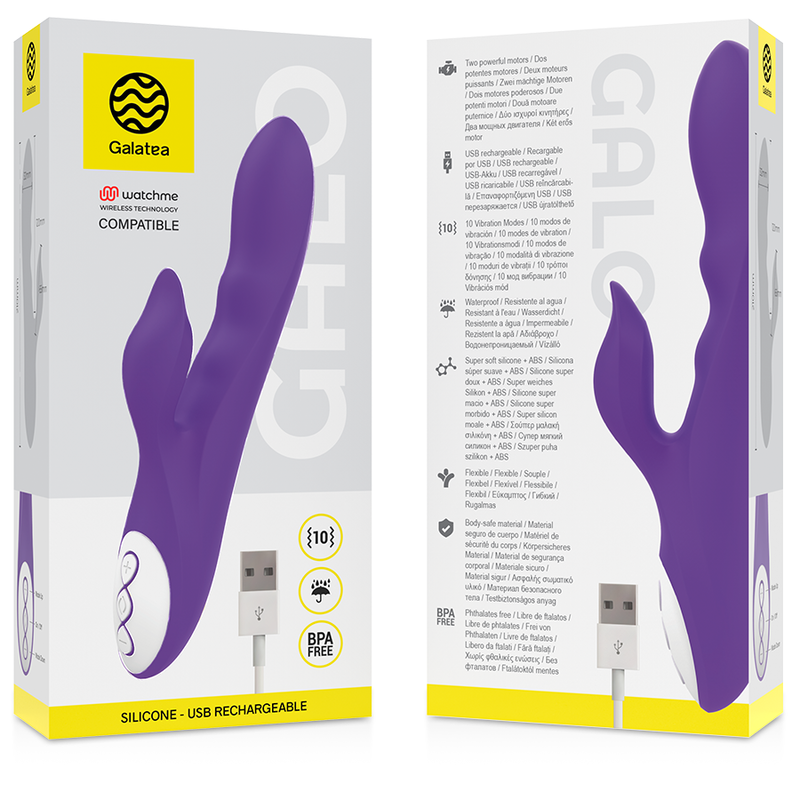 Vibrador compatível com tecnologia sem fio Watchme - GALATEA GALO - Lilás - sentimentosocultos