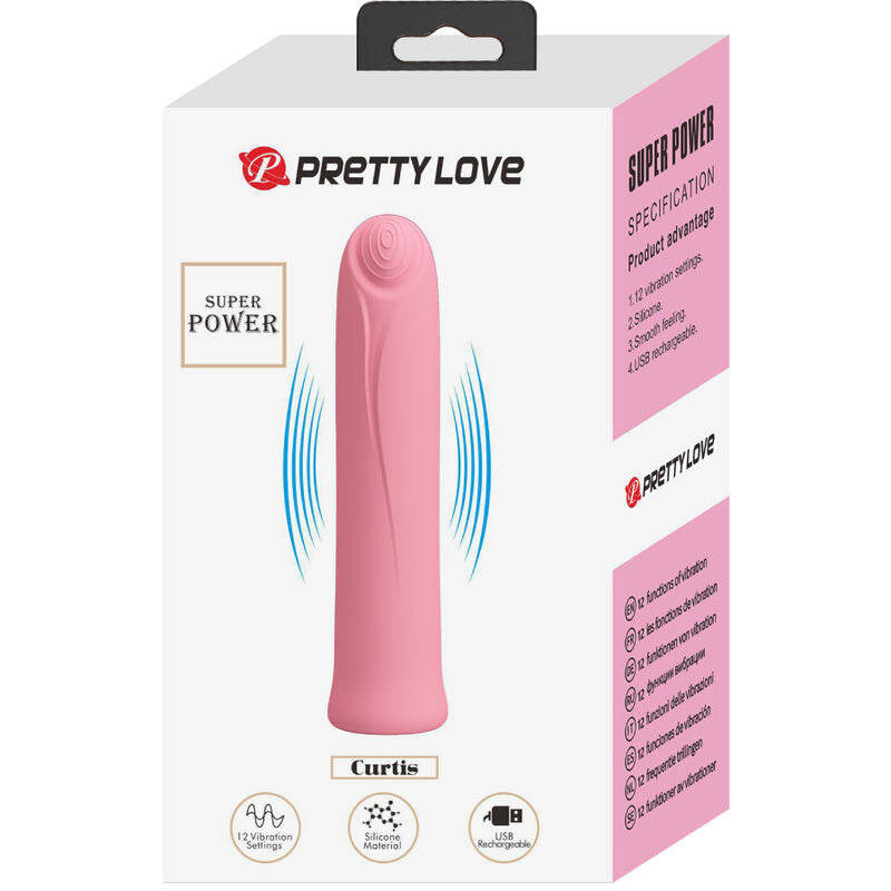 Vibrador de silicone Curtis mini super power - 12 modos de vibração - Pretty Love - sentimentosocultos