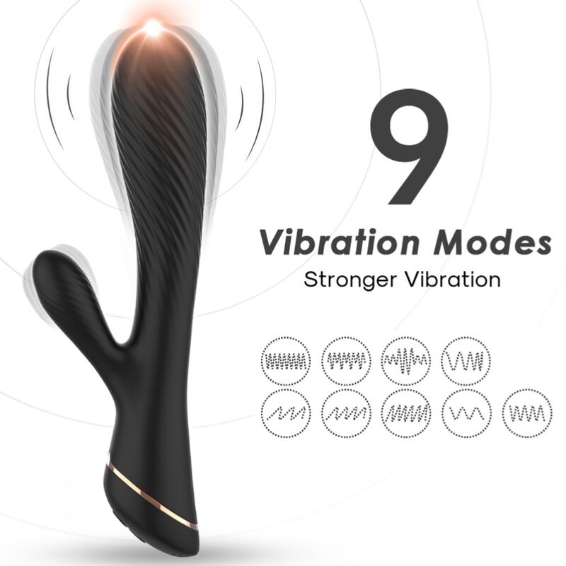 Vibrador Rabbit de Silicone Negro - ARMONY