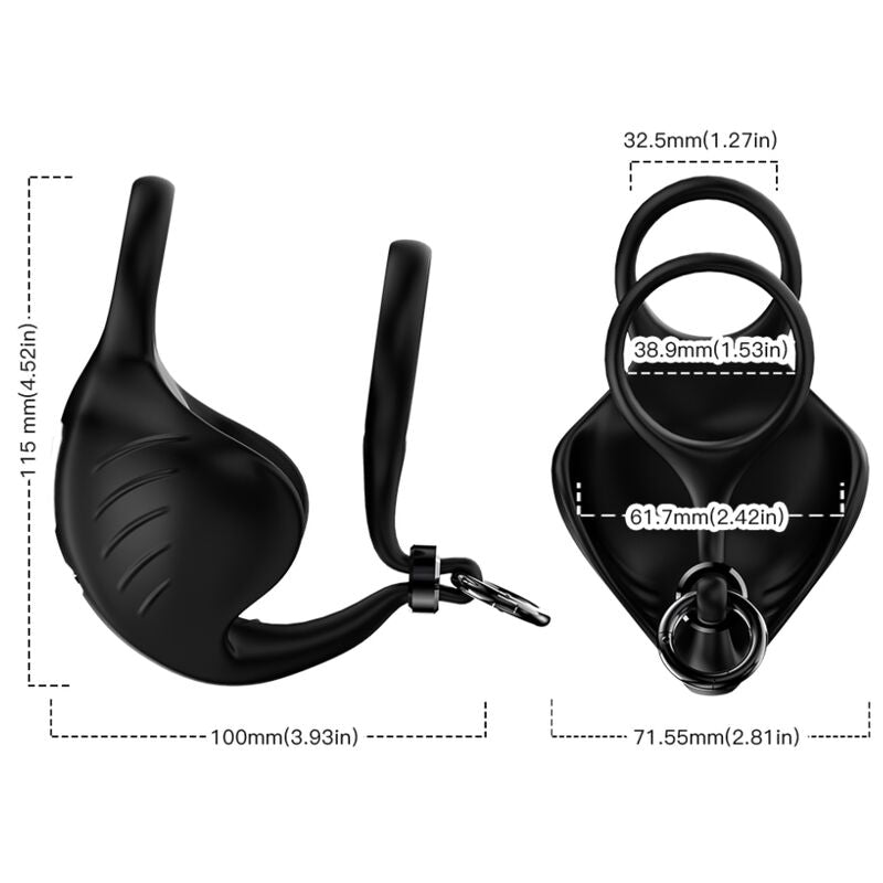 Anel Manta Vibrador Testículos Negro - ARMONY