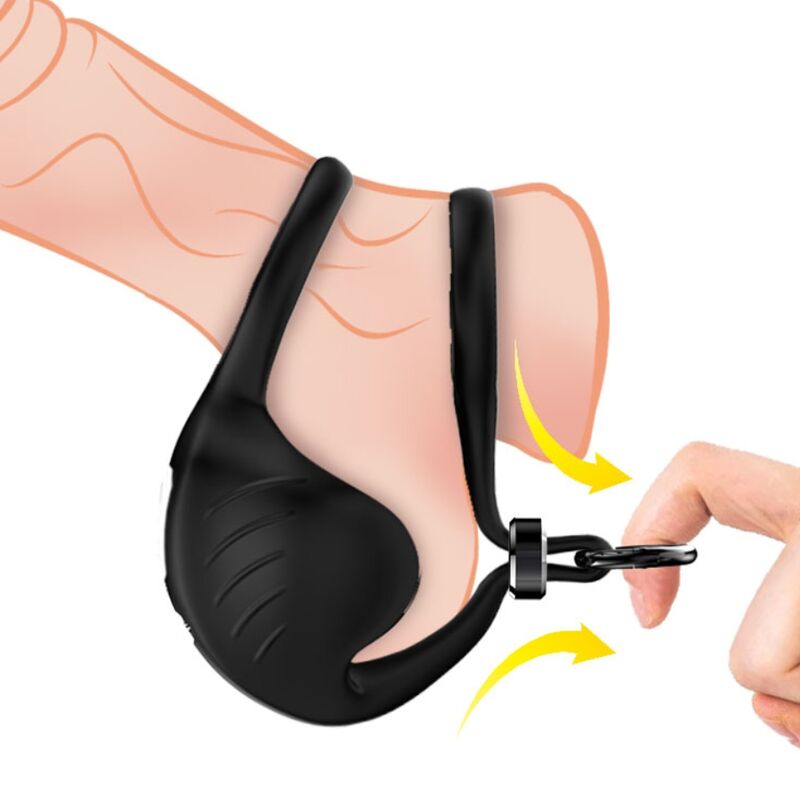 Anel Manta Vibrador Testículos Negro - ARMONY