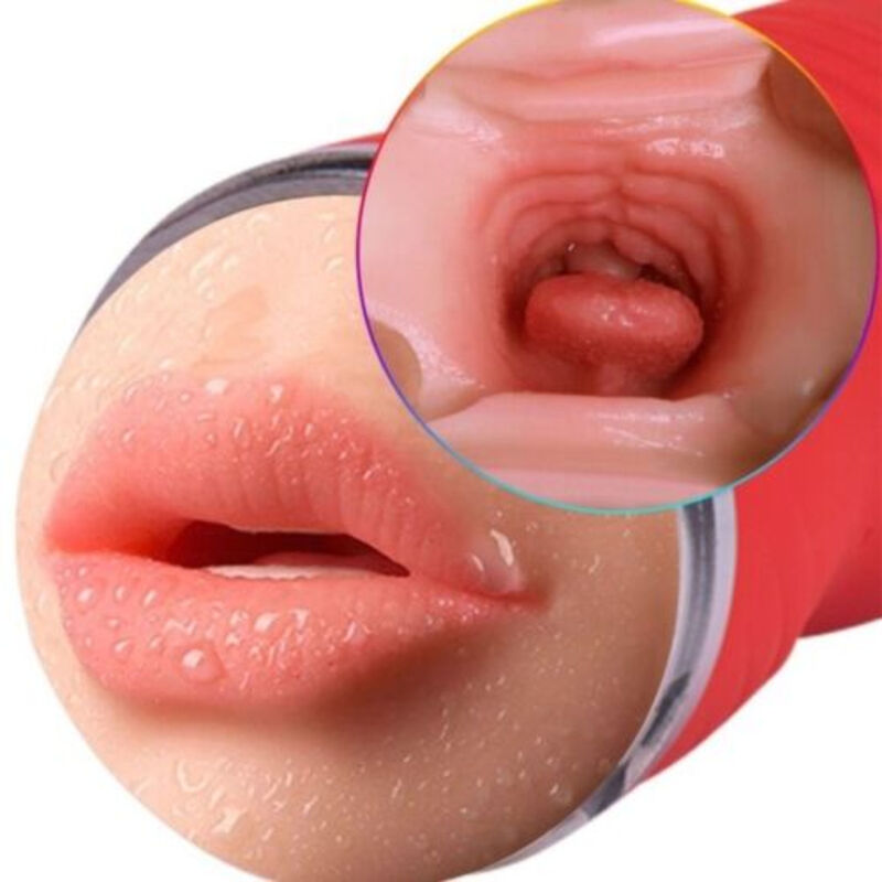 Masturbador para homem duplo Vagina e boca vermelho - ARMONY