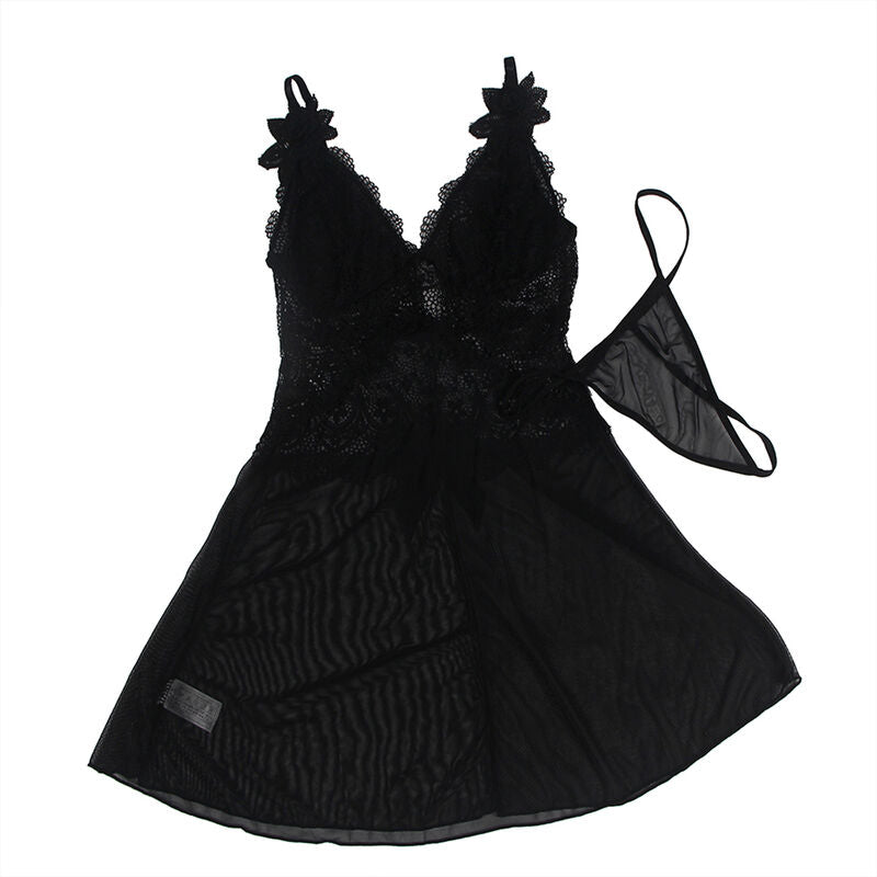 Babydoll em Tule com Detalhe em Renda e Flor - SUBBLIME