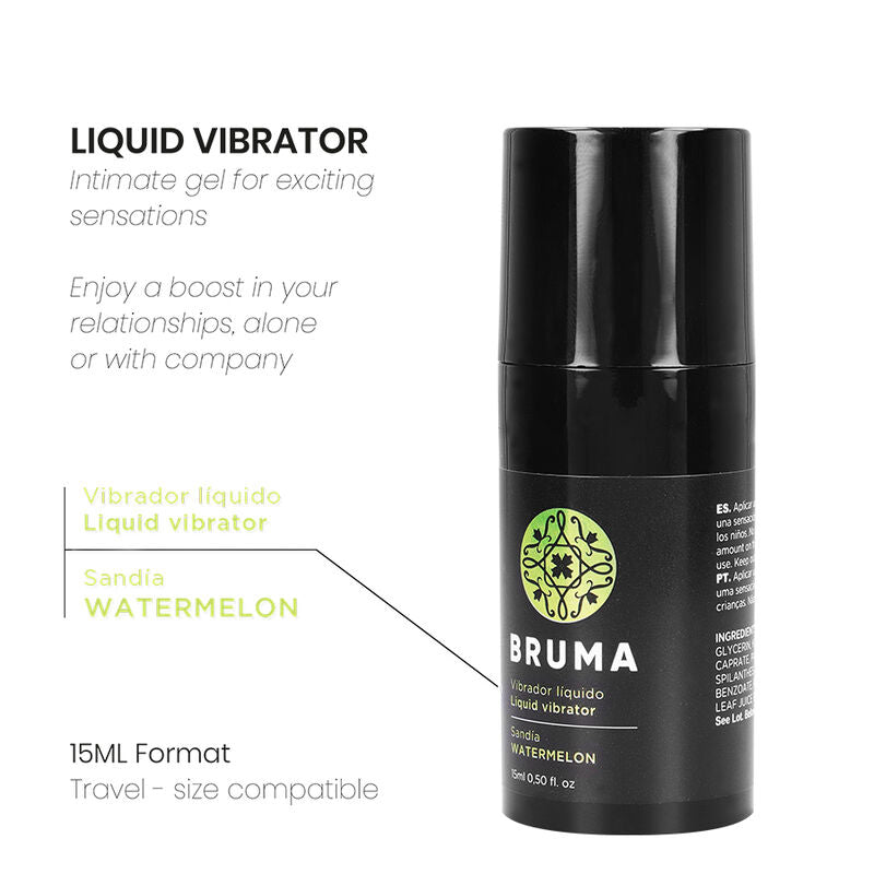 Vibrador Líquido "Poderoso gel vibratório" - 15 ml - BRUMA (Vários Sabores)