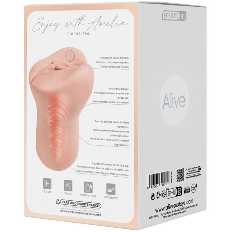 Masturbador Masculino Vagina Super Realístico Natural Amélia - ALIVE