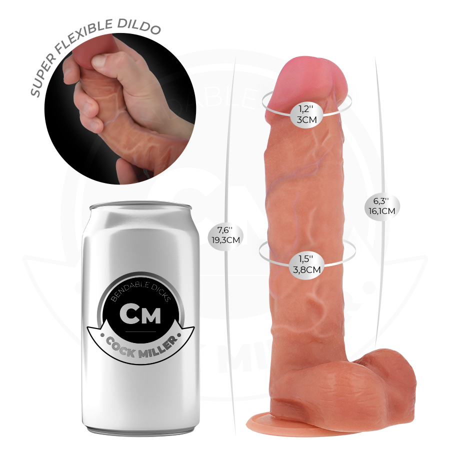 Dildo Hiperrealísta Articulável 19.3 cm - COCK MILLER