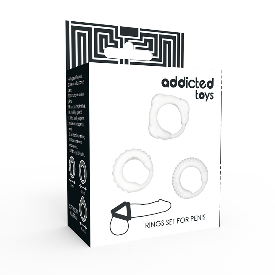 Conjunto de 3 anéis penianos ADDICTED TOYS C-RING - sentimentosocultos