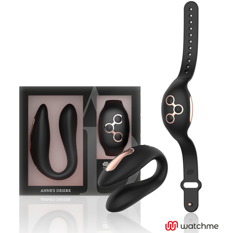 Vibrador de Casal Prazer duplo com tecnologia Watchme Negro/gold - ANNE'S DESIRE