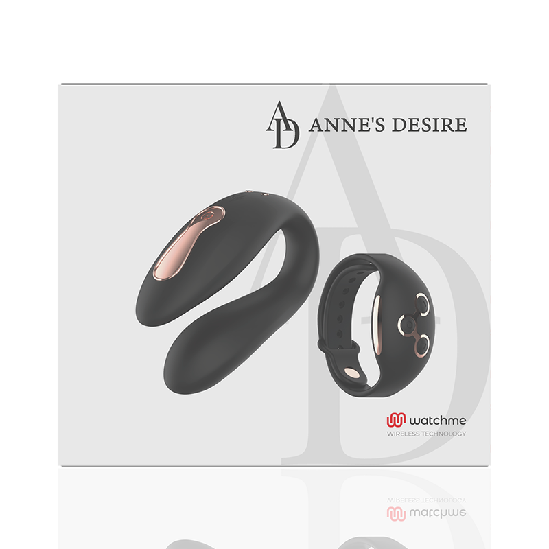 Vibrador de Casal Prazer duplo com tecnologia Watchme Negro/gold - ANNE'S DESIRE