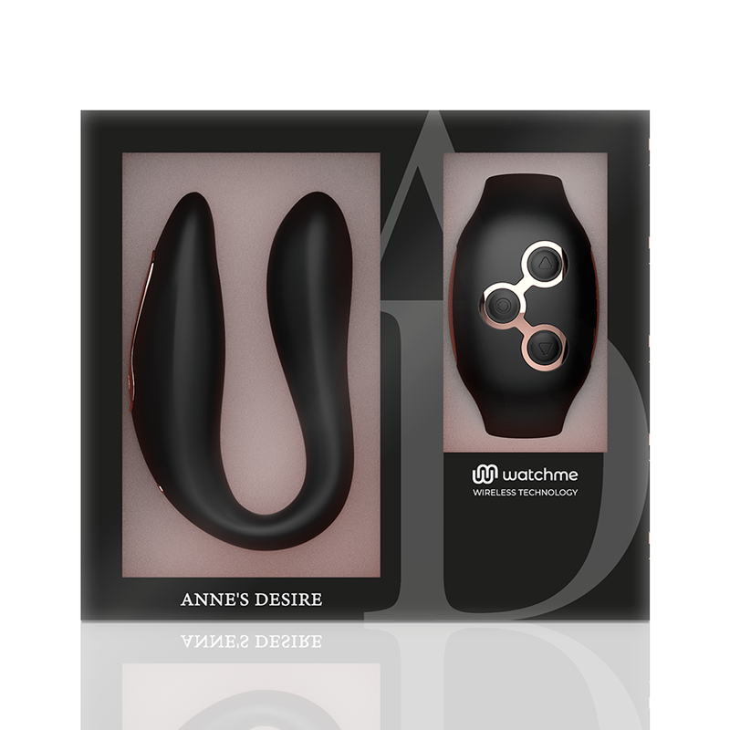Vibrador de Casal Prazer duplo com tecnologia Watchme Negro/gold - ANNE'S DESIRE