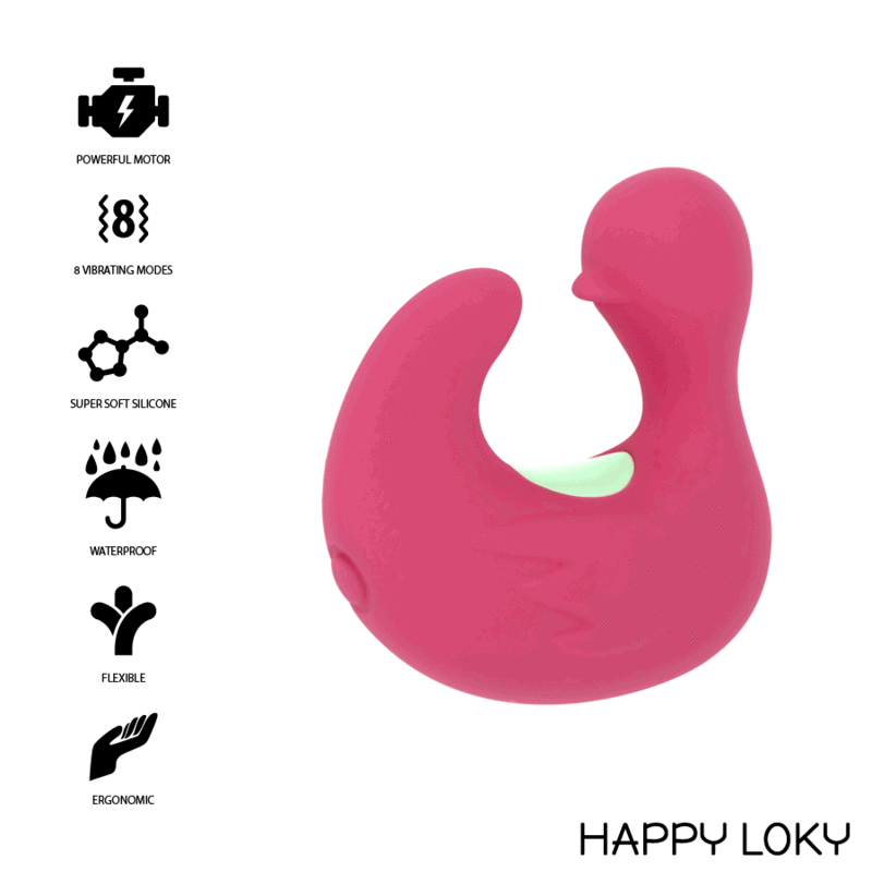 Estimulador de dedo de silicone Recarregável HAPPY LOKY DUCKYMANIA - sentimentosocultos