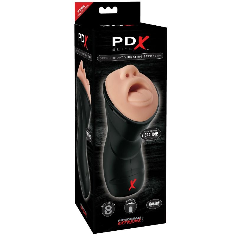Garganta funda realista com vibração PDX ELITE STROKER - sentimentosocultos