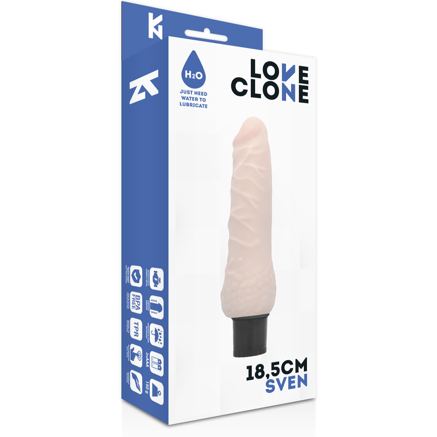 Vibrador de auto lubrificação - LOVECLONE SVEN - 18.5 cm - sentimentosocultos