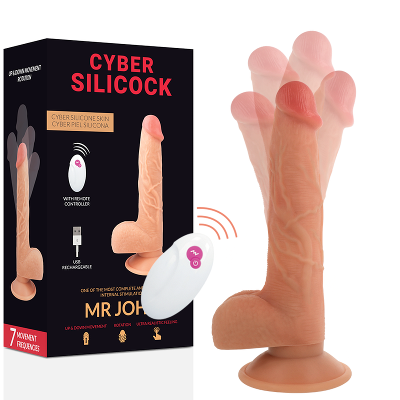 Pénis realista com controlo remoto CYBER SILICOCK Mr John - sentimentosocultos