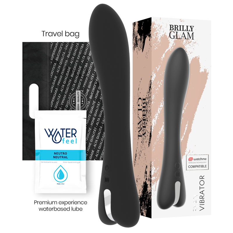 Vibrador Ryan Ponto G/P em Silicone com 10 Vibrações, Recarregável e Resistente à Água - BRILLY GLAM