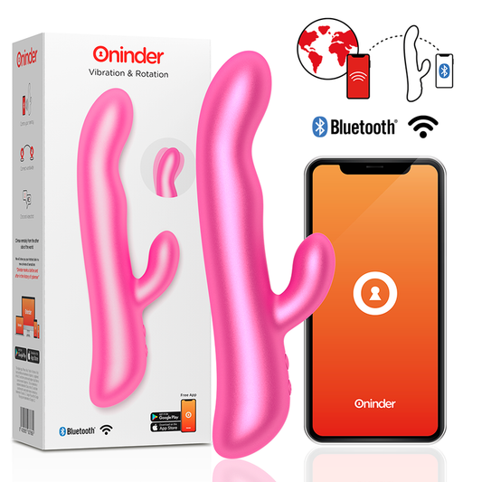 Vibrador ONINDER - OSLO com vibração e rotação - ROSA - APP Gratuita - sentimentosocultos
