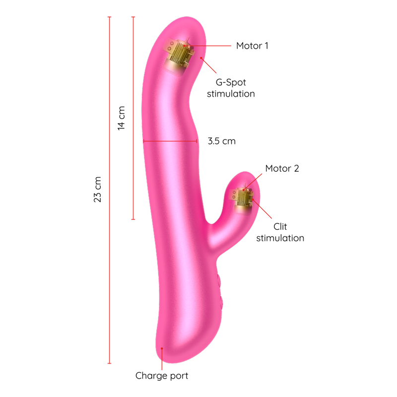 Vibrador ONINDER - OSLO com vibração e rotação - ROSA - APP Gratuita - sentimentosocultos