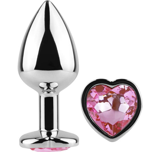 Plug Anal de metal SECRET PLAY - Coração Fúcsia Tamanho S - 7 CM - sentimentosocultos