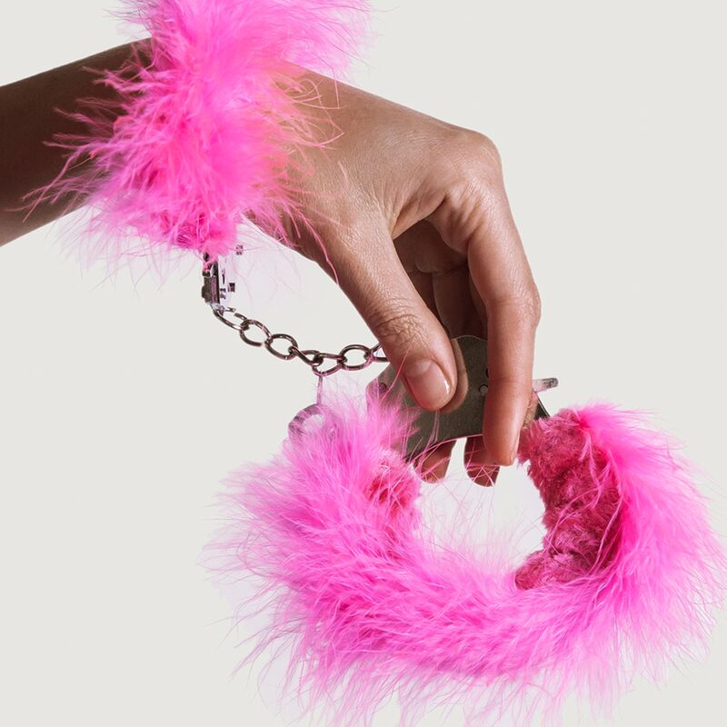 Algemas de metal com plumas rosa - ADRIEN LASTIC
