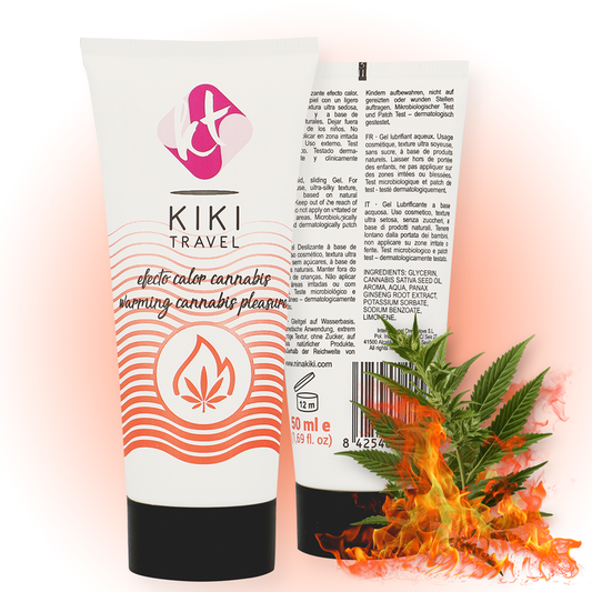 KIKÍ TRAVEL - GEL DESLIZANTE SABOR CANNABIS COM EFEITO CALOR INTENSO - 50 ML - sentimentosocultos