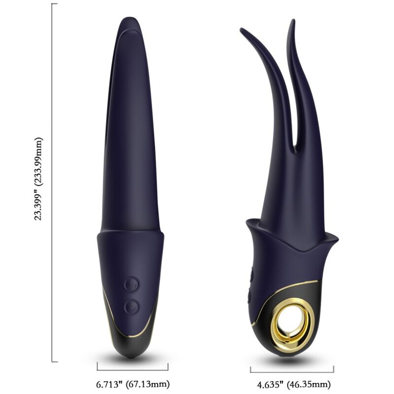 Vibrador ARMONY com Dupla Estimulação | Efeito Língua, 9 Modos de Vibração e Design Ergonómico Azul escuro