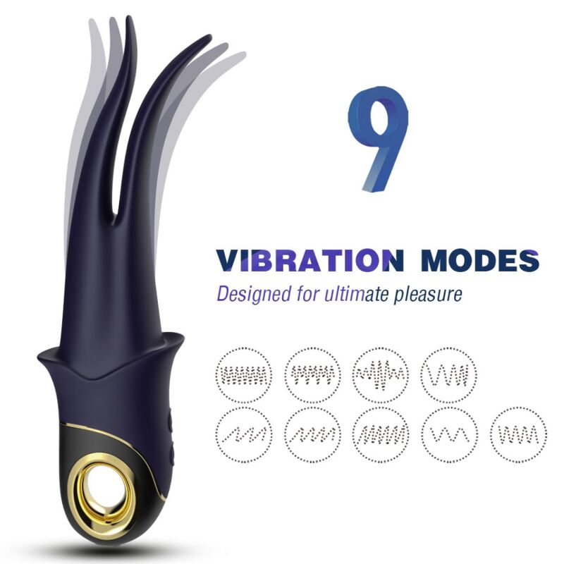 Vibrador ARMONY com Dupla Estimulação | Efeito Língua, 9 Modos de Vibração e Design Ergonómico Azul escuro