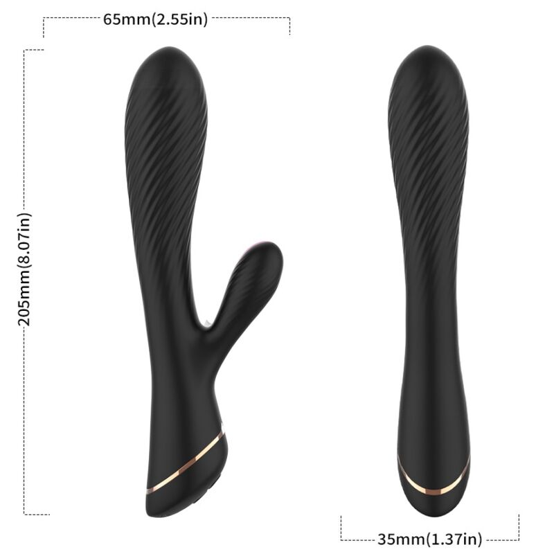 Vibrador Rabbit de Silicone Negro  -  ARMONY