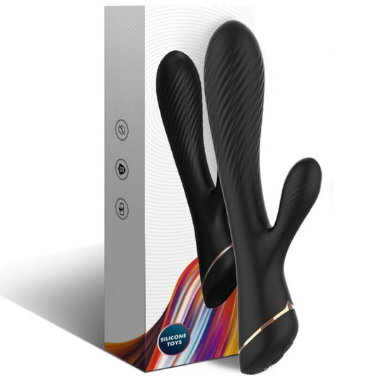 Vibrador Rabbit de Silicone Negro  -  ARMONY