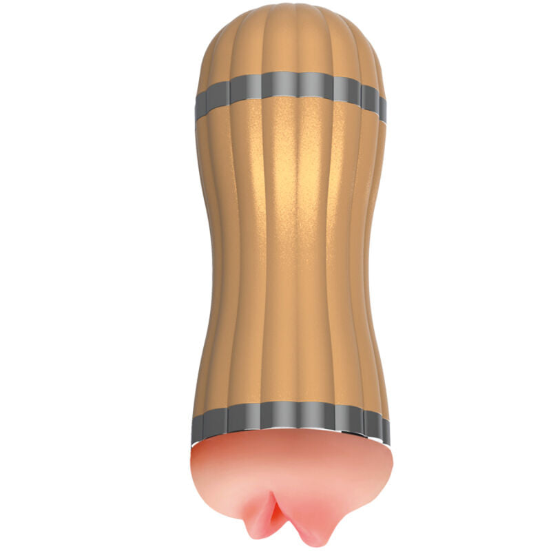 Masturbador Duplo Vagina e Boca Belvis Dourado - ARMONY