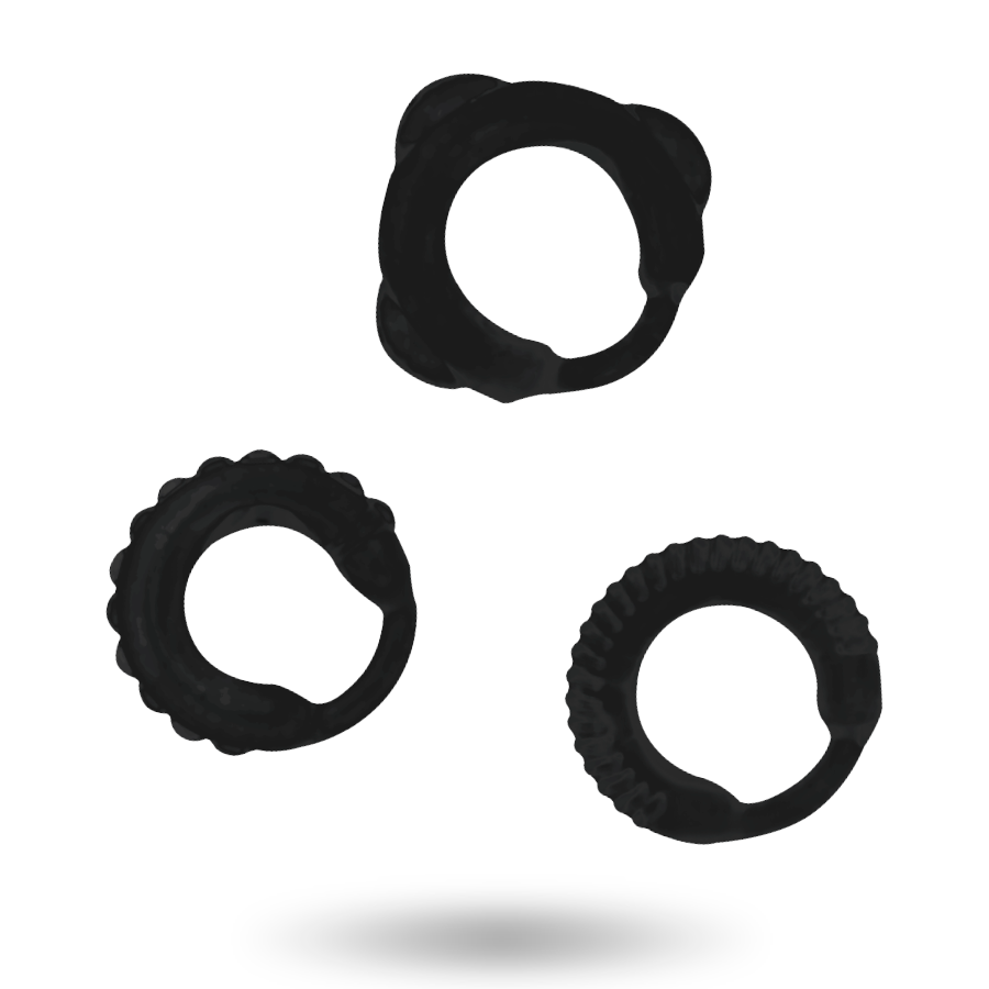 Conjunto de 3 anéis penianos ADDICTED TOYS C-RING - sentimentosocultos