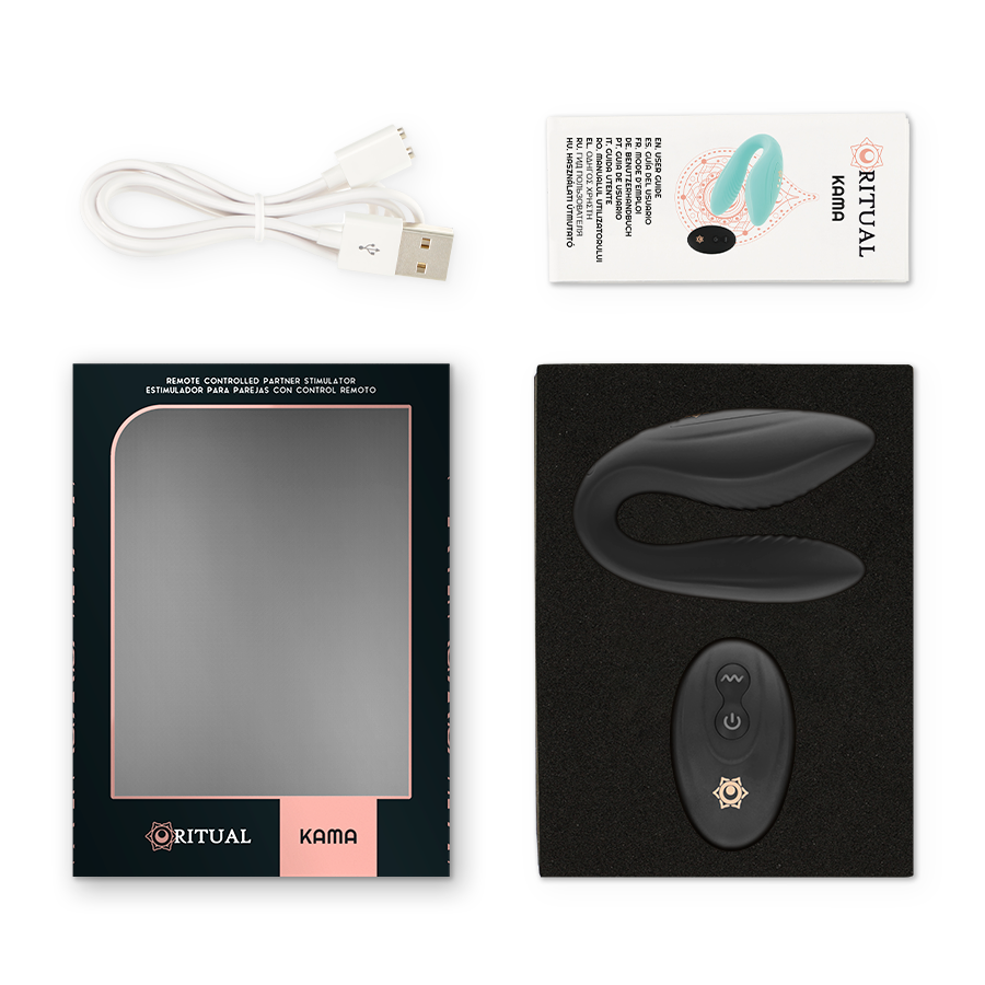 Vibrador para casais com controlo remoto - RITHUAL KAMA AZABACHE - sentimentosocultos