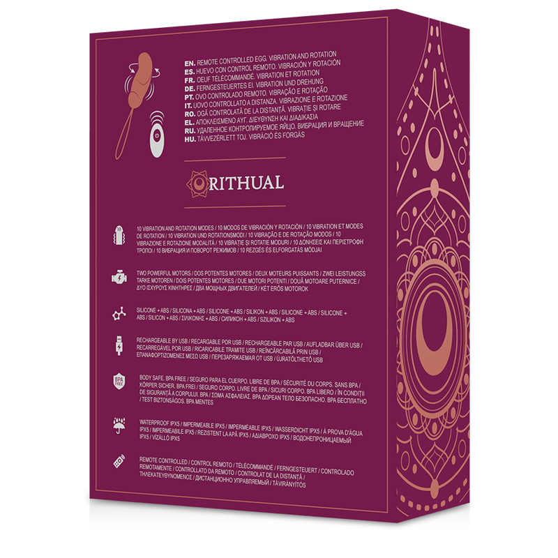 Ovo vibrador com rotação e controlo remoto RITHUAL- ESHA - sentimentosocultos