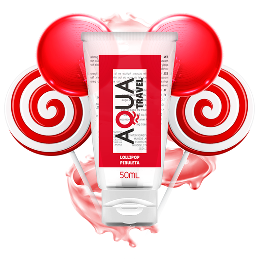 Lubrificante à base de água - AQUA TRAVEL - sabor lollipop - 50 ML - sentimentosocultos