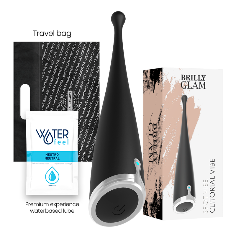 Vibrador Clitórico Orgástico de silicone BRILLY GLAM SPOT VIBE - Preto - sentimentosocultos