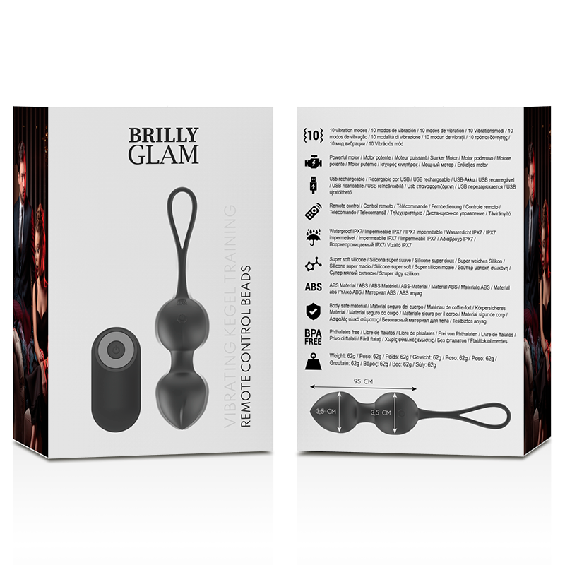 Bolas de Kegel com vibração e controlo remoto BRILLY GLAM - sentimentosocultos
