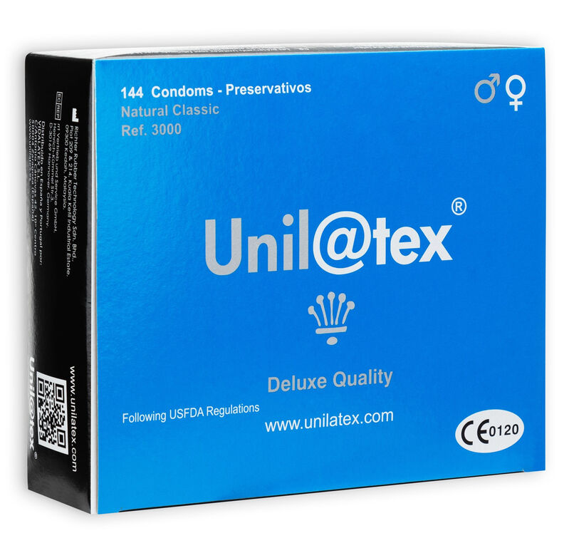 Preservativos naturais UNILATEX - 144 Unidades - sentimentosocultos
