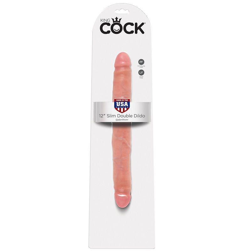 Dildo duplo KING COCK SLIM - 30,50 cm - sentimentosocultos