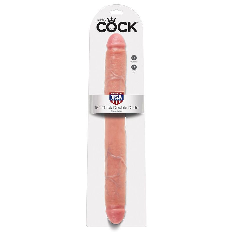 Dildo duplo KING COCK THICK Carne 40,6 cm - sentimentosocultos