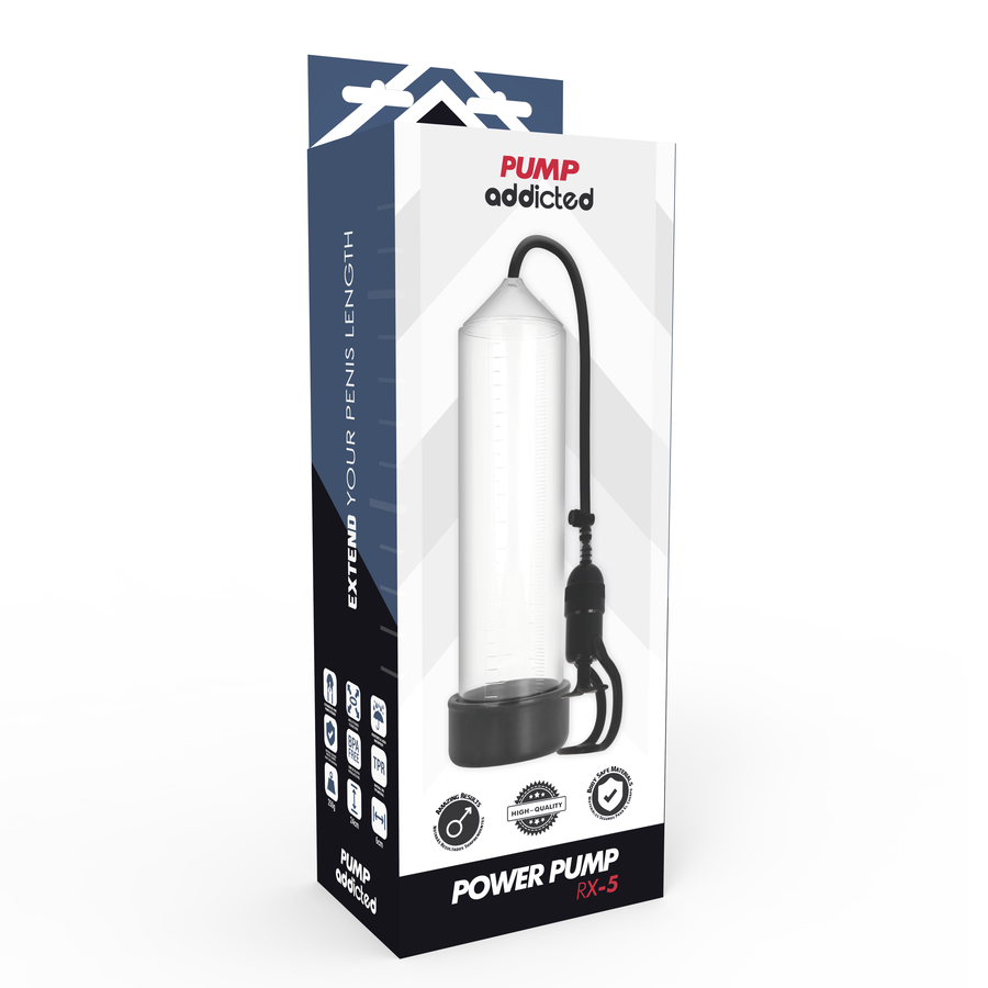 Bomba de ereção PUMP ADDICTED RX5 Transparente - sentimentosocultos