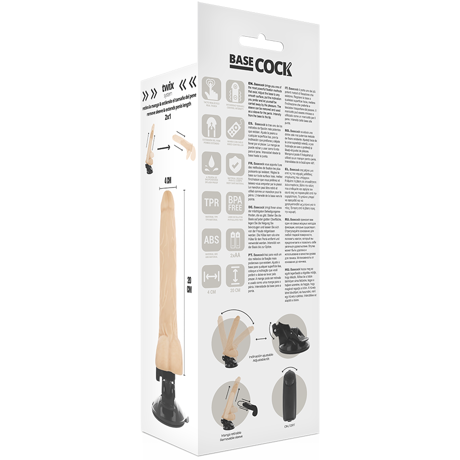 Dildo com vibração BASECOCK carne - A experiência mais realista que você pode imaginar! - sentimentosocultos