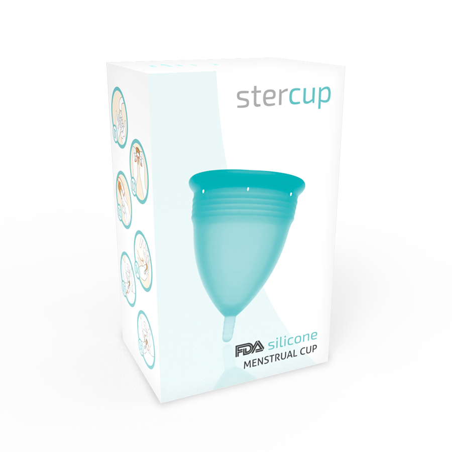 Copo menstrual de silicone STERCUP Aquamarine - Tamanho L - sentimentosocultos