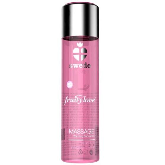 Óleo de massagem de morangos com champanhe efeito calor - SWEDE FRUITY lOVE - sentimentosocultos