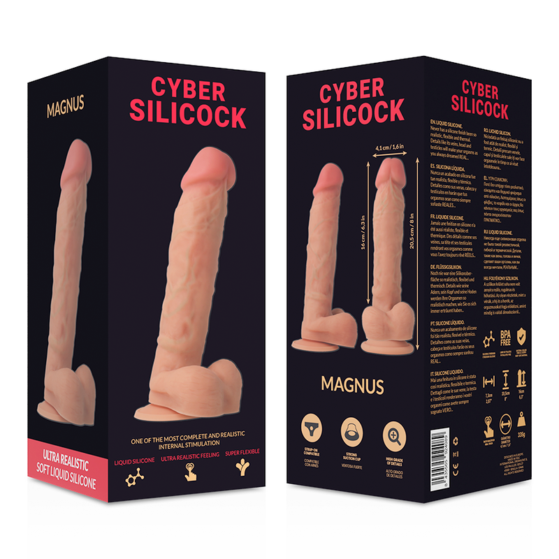 Pénis realista de silicone CYBERSILICOCK SOFT LIQUID 20.5cm - sentimentosocultos