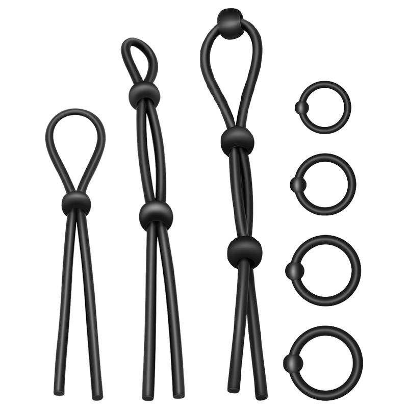 Kit de anéis flexíveis de silicone para pénis ADDICTED TOYS - 7 anéis - sentimentosocultos
