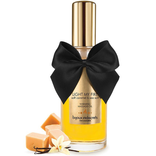 Óleo de massagem com efeito de calor de caramelo macio - sentimentosocultos